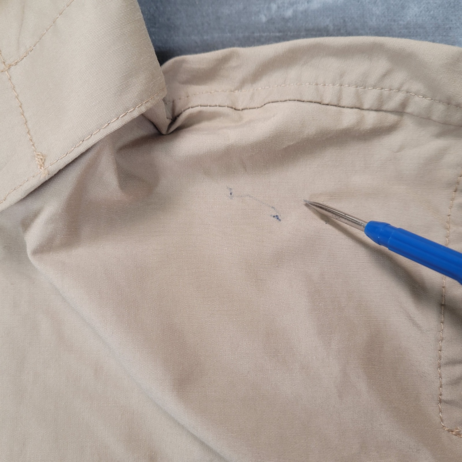 Lands End Womens Xl 18 Tan Hooded Field Jacket Floral Cuff Light Weight — image 3 of 7